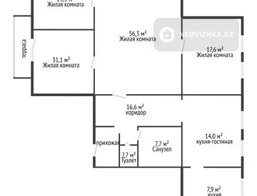 180 м², 4-комнатная квартира, этаж 2 из 2, 180 м², изображение - 19