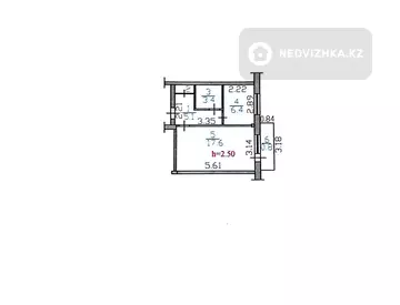 1-комнатная квартира, этаж 4 из 5, 34 м²