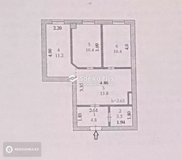 56.1 м², 3-комнатная квартира, этаж 1 из 10, 56 м², изображение - 1