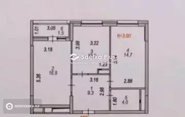 2-комнатная квартира, этаж 6 из 12, 59 м²