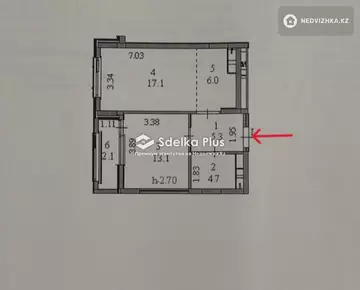 50 м², 2-комнатная квартира, этаж 2 из 9, 50 м², изображение - 4