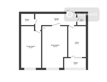 2-комнатная квартира, этаж 2 из 9, 66 м²