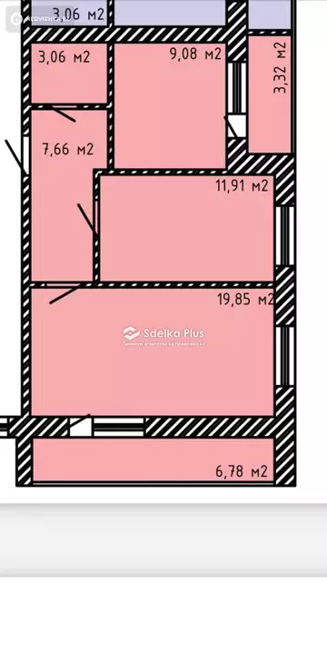 60 м², 2-комнатная квартира, этаж 7 из 9, 60 м², изображение - 16