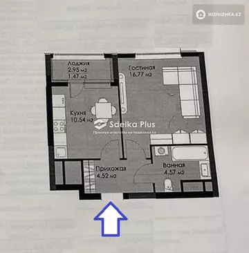 38 м², 1-комнатная квартира, этаж 3 из 17, 38 м², изображение - 6