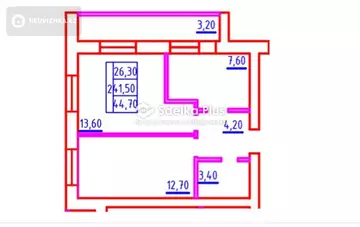 48 м², 2-комнатная квартира, этаж 3 из 8, 48 м², изображение - 4