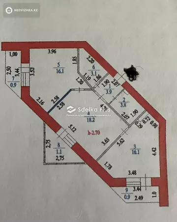 66 м², 2-комнатная квартира, этаж 2 из 9, 66 м², изображение - 6