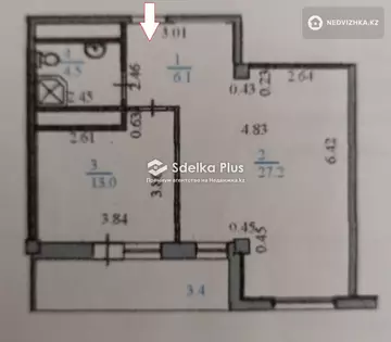 55 м², 1-комнатная квартира, этаж 18 из 18, 55 м², изображение - 19