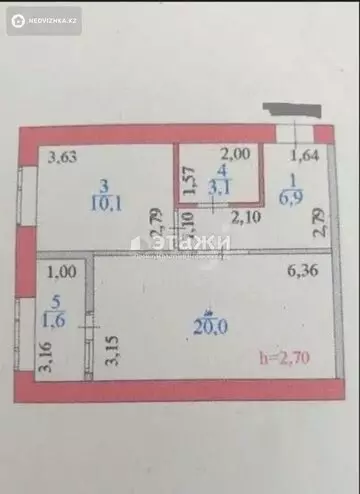 42 м², 1-комнатная квартира, этаж 9 из 11, 42 м², изображение - 2