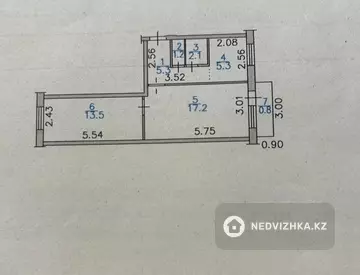 2-комнатная квартира, этаж 5 из 5, 45 м²