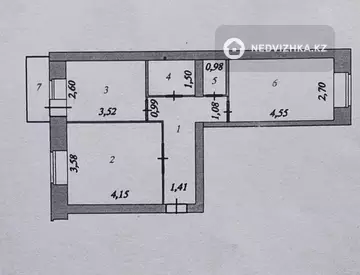 2-комнатная квартира, этаж 5 из 10, 50 м²