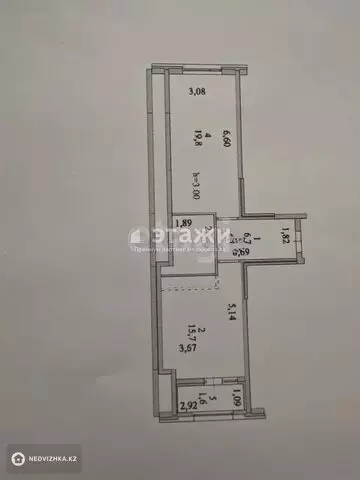 1-комнатная квартира, этаж 12 из 17, 49 м²