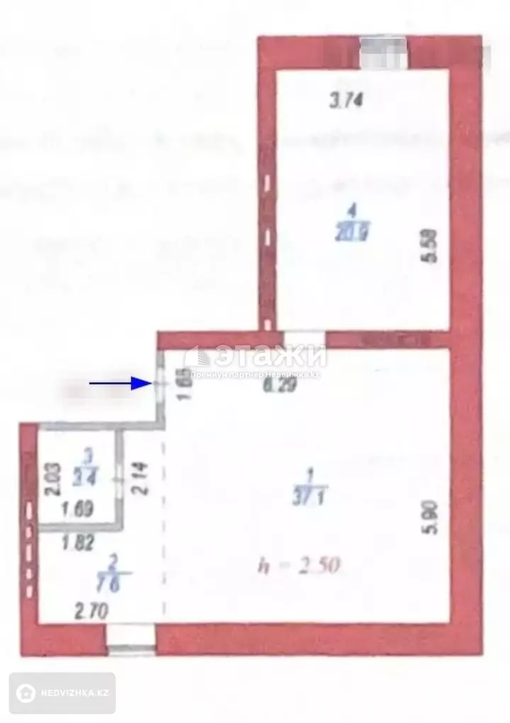 69 м², 2-комнатная квартира, этаж 10 из 10, 69 м², изображение - 1