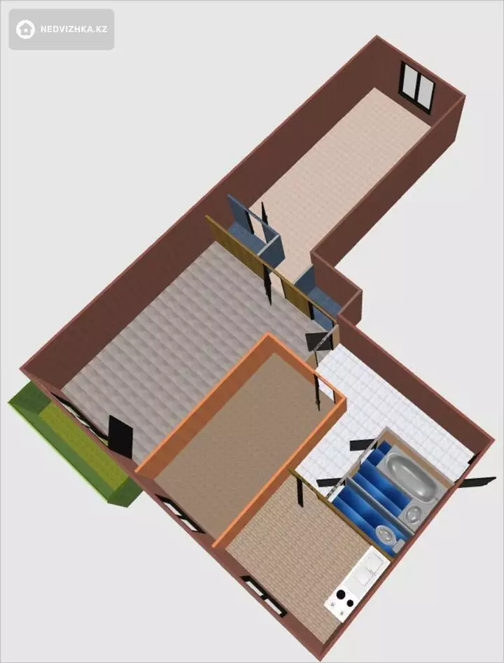 60 м², 3-комнатная квартира, этаж 5 из 5, 60 м², изображение - 1