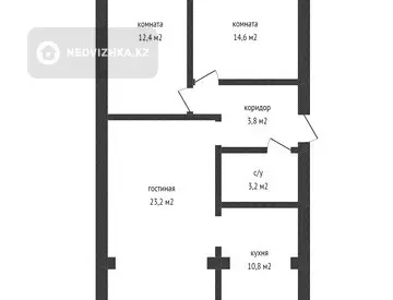 68 м², 3-комнатная квартира, этаж 2 из 5, 68 м², изображение - 11