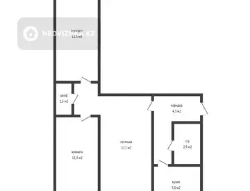 53 м², 3-комнатная квартира, этаж 1 из 3, 53 м², изображение - 20