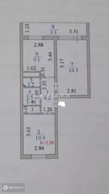 46 м², 2-комнатная квартира, этаж 1 из 5, 46 м², изображение - 28