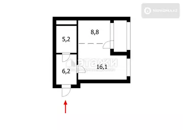 41 м², 1-комнатная квартира, этаж 2 из 14, 41 м², изображение - 13