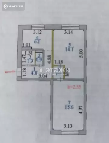 45 м², 2-комнатная квартира, этаж 3 из 5, 45 м², изображение - 6