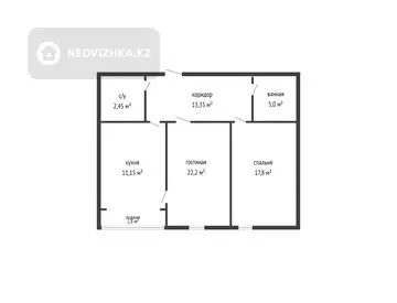 2-комнатная квартира, этаж 4 из 12, 73 м²