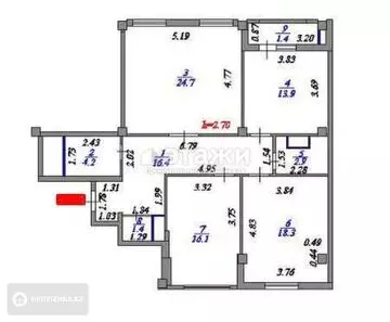 99.3 м², 3-комнатная квартира, этаж 10 из 12, 99 м², изображение - 17