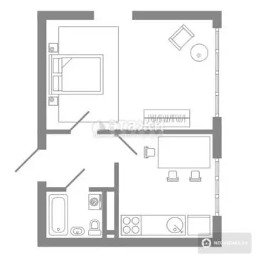 47.5 м², 2-комнатная квартира, этаж 3 из 10, 48 м², изображение - 0