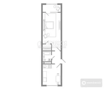 2-комнатная квартира, этаж 3 из 10, 48 м²