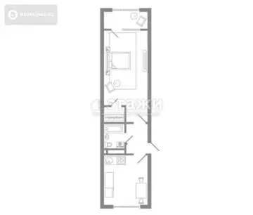 47.5 м², 2-комнатная квартира, этаж 3 из 10, 48 м², изображение - 11