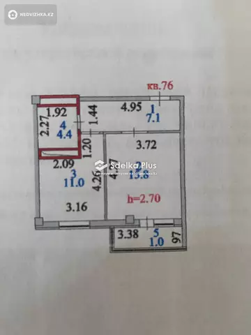 1-комнатная квартира, этаж 3 из 7, 40 м²