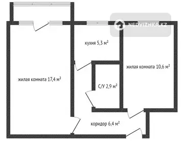 43 м², 2-комнатная квартира, этаж 4 из 5, 43 м², изображение - 17