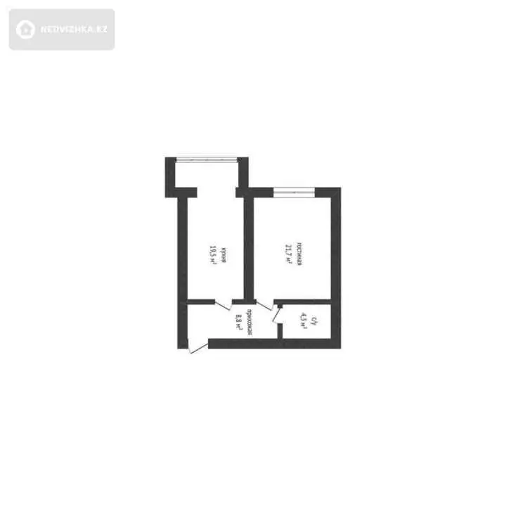 54 м², 1-комнатная квартира, этаж 3 из 5, 54 м², изображение - 1