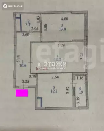 61 м², 2-комнатная квартира, этаж 12 из 16, 61 м², изображение - 13