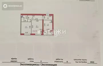 2-комнатная квартира, этаж 3 из 9, 58 м²
