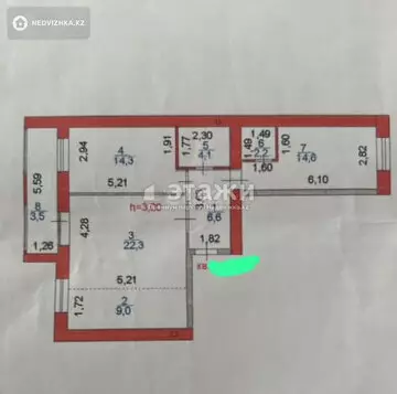 76.5 м², 3-комнатная квартира, этаж 3 из 12, 76 м², изображение - 8