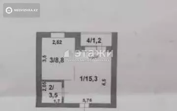 29 м², 1-комнатная квартира, этаж 5 из 5, 29 м², изображение - 6