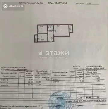 56.9 м², 2-комнатная квартира, этаж 5 из 5, 57 м², изображение - 5