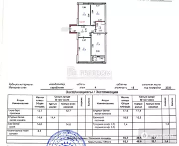 3-комнатная квартира, этаж 4 из 18, 83 м²