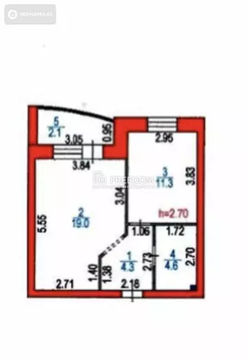 44 м², 1-комнатная квартира, этаж 12 из 12, 44 м², изображение - 5