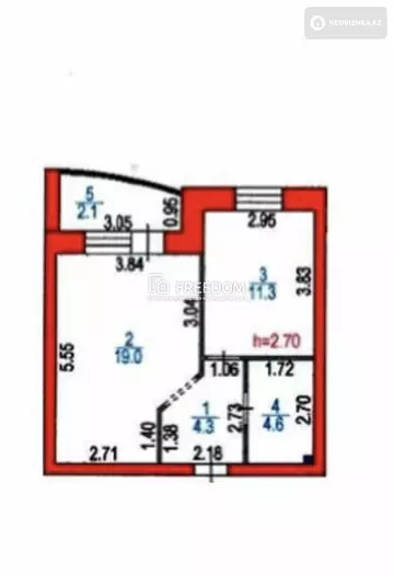 44 м², 1-комнатная квартира, этаж 12 из 12, 44 м², изображение - 6