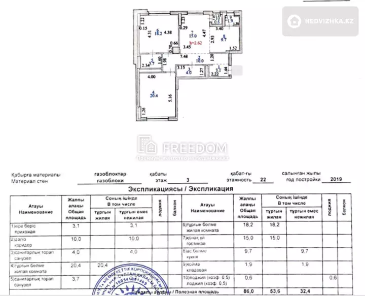 86 м², 3-комнатная квартира, этаж 3 из 22, 86 м², изображение - 1