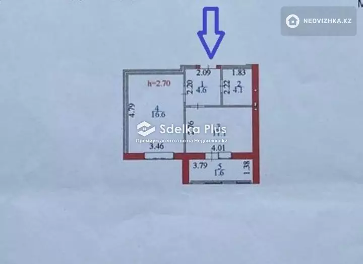 38 м², 1-комнатная квартира, этаж 7 из 8, 38 м², изображение - 1