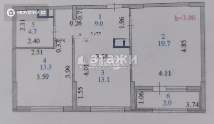 62 м², 2-комнатная квартира, этаж 12 из 18, 62 м², изображение - 1