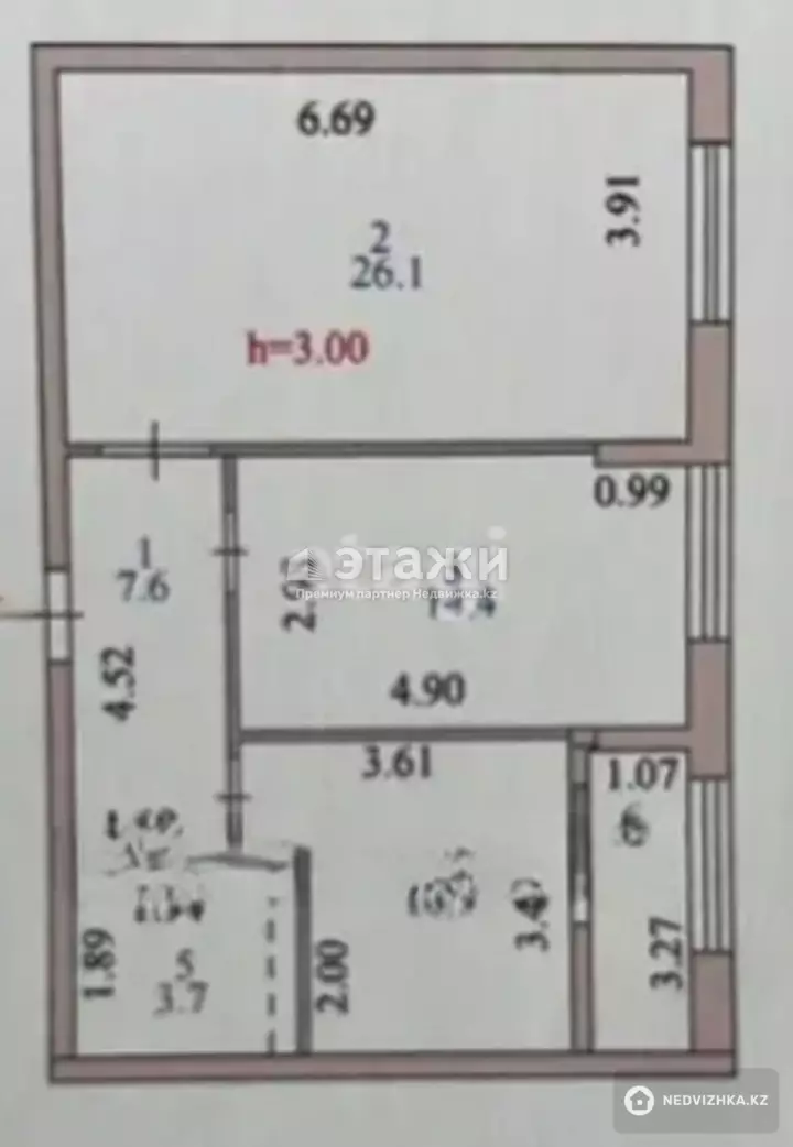 64.5 м², 2-комнатная квартира, этаж 10 из 17, 64 м², изображение - 1