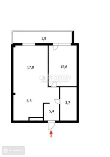 48 м², 2-комнатная квартира, этаж 14 из 22, 48 м², изображение - 5