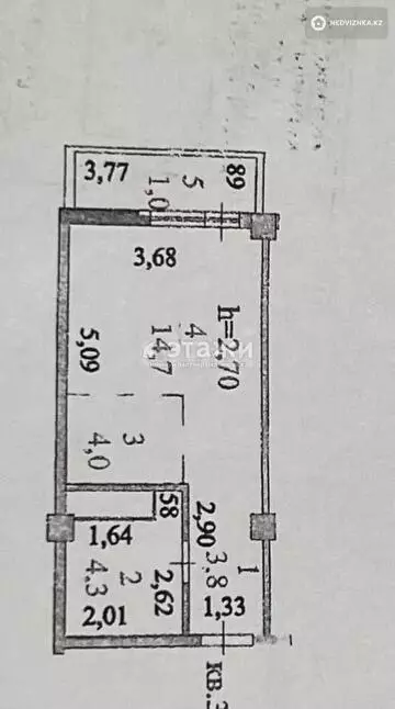 29 м², 1-комнатная квартира, этаж 6 из 15, 29 м², изображение - 3