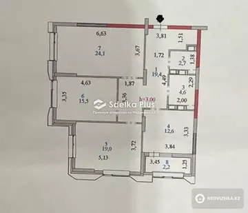 100.1 м², 3-комнатная квартира, этаж 12 из 22, 100 м², изображение - 1