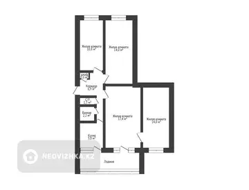 72.2 м², 4-комнатная квартира, этаж 4 из 5, 72 м², изображение - 16