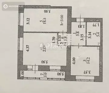 2-комнатная квартира, этаж 7 из 12, 72 м²