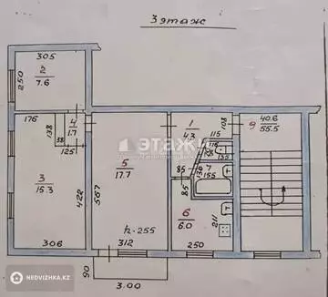 55.5 м², 3-комнатная квартира, этаж 3 из 5, 56 м², изображение - 15