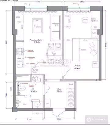 50 м², 2-комнатная квартира, этаж 4 из 5, 50 м², на длительный срок, изображение - 11