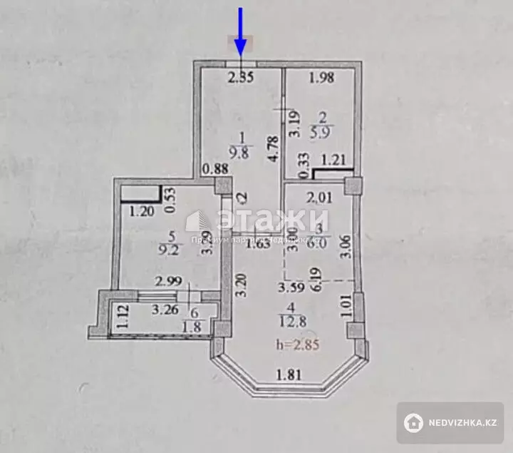 47 м², 2-комнатная квартира, этаж 7 из 16, 47 м², изображение - 1